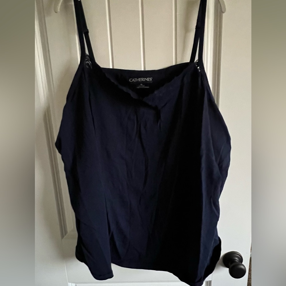 Catherine’s Navy 4x lace trim cami